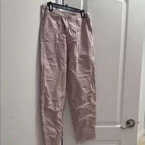 Women's Striped extremely comfy white and light pinkish mauve Wide Leg Pants